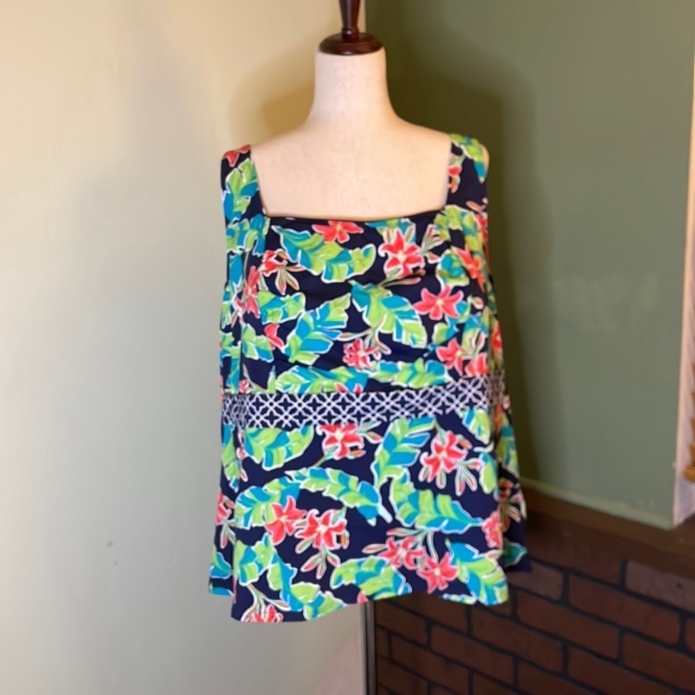 26W Lands End Tankini Swim Top A03 6536